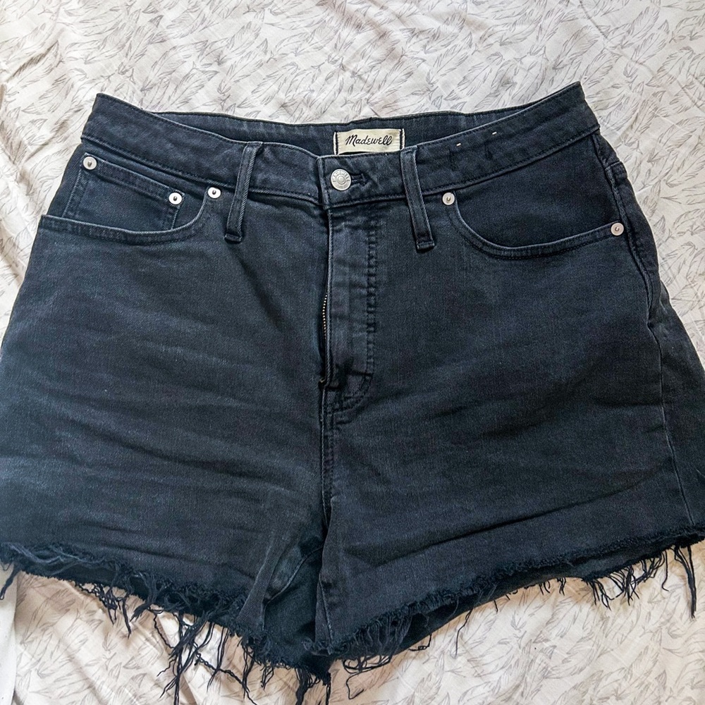 Madewell curvy high rise denim shorts 30 black